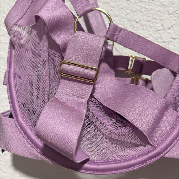 VICTORIA'S SECRET LUXE VERY SEXY UNLINED DEMI STRAPPY BRA 34D Purple - Picture 4 of 6